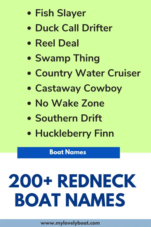 Redneck Boat Names 