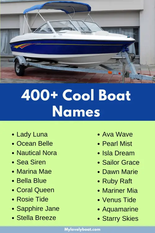 A sleek boat with a unique name docked by a scenic ocean background.