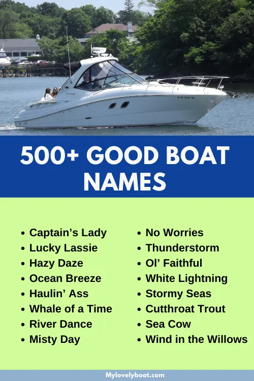 collection of good boat names for all types of boats
