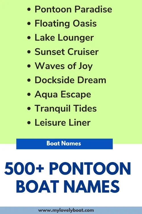 Pontoon Boat Names