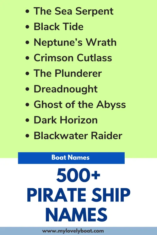 500 Pirate Ship Names 1