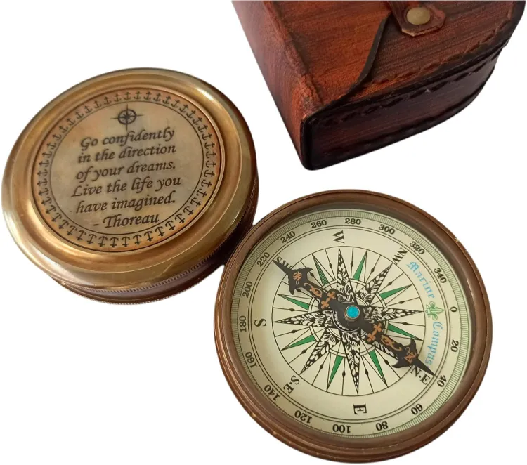 Engraved compass
