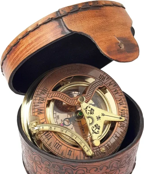 Brass Nautical-Antique Copper & Brass Sundial Compass