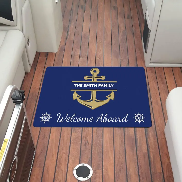 Monogrammed Boat Welcome Mat