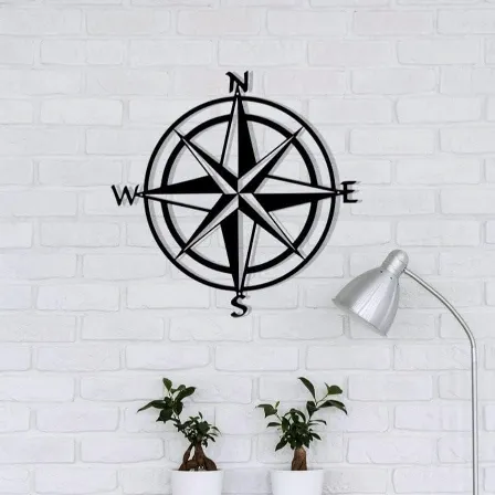 Nautical Compass Cut Metal Sign