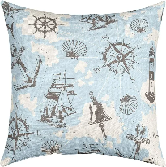 Nautical-themed throw pillow