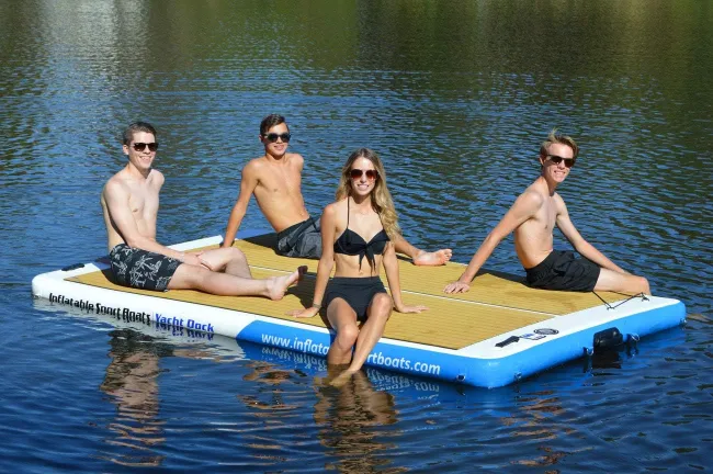 Inflatable floating platforms