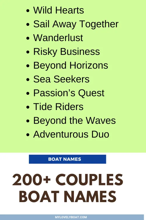 200 Couples Boat Names